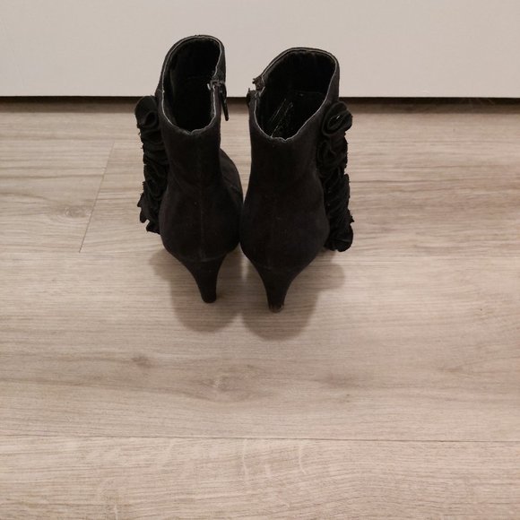Black Suede Ankle Boots - Picture 2 of 3
